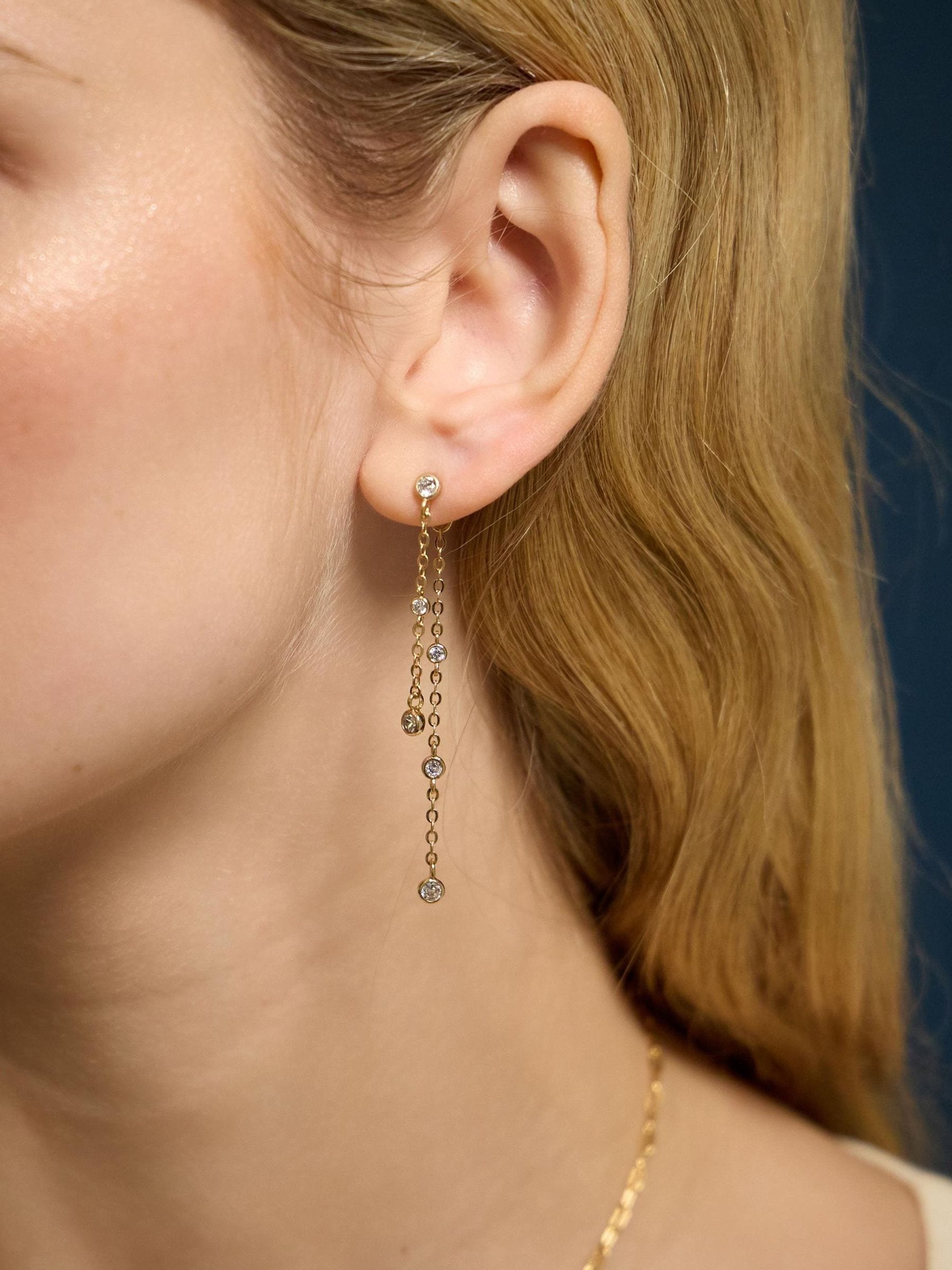 Accessorize gold-plated double diamanté necklace - British product