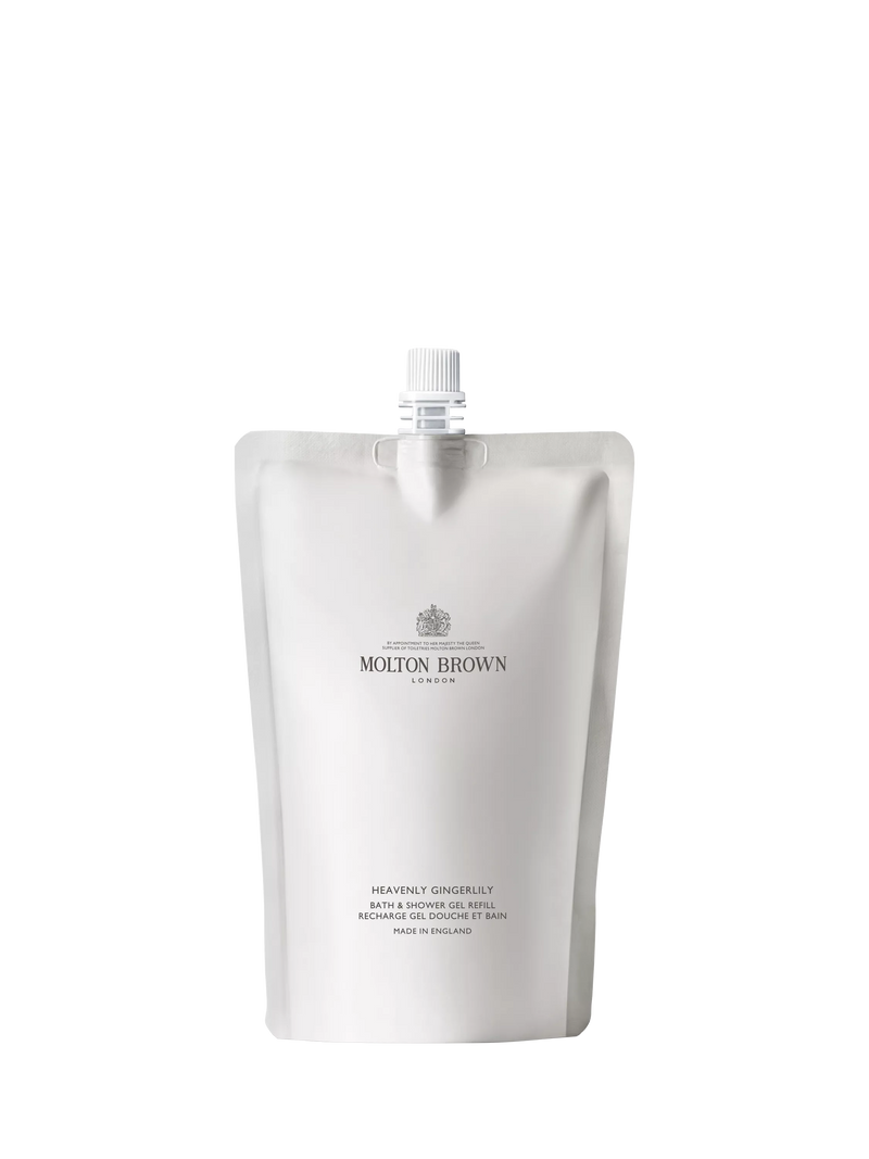 Molton Brown gingerlily scented bath and shower gel refill 400ml, imported from the UK