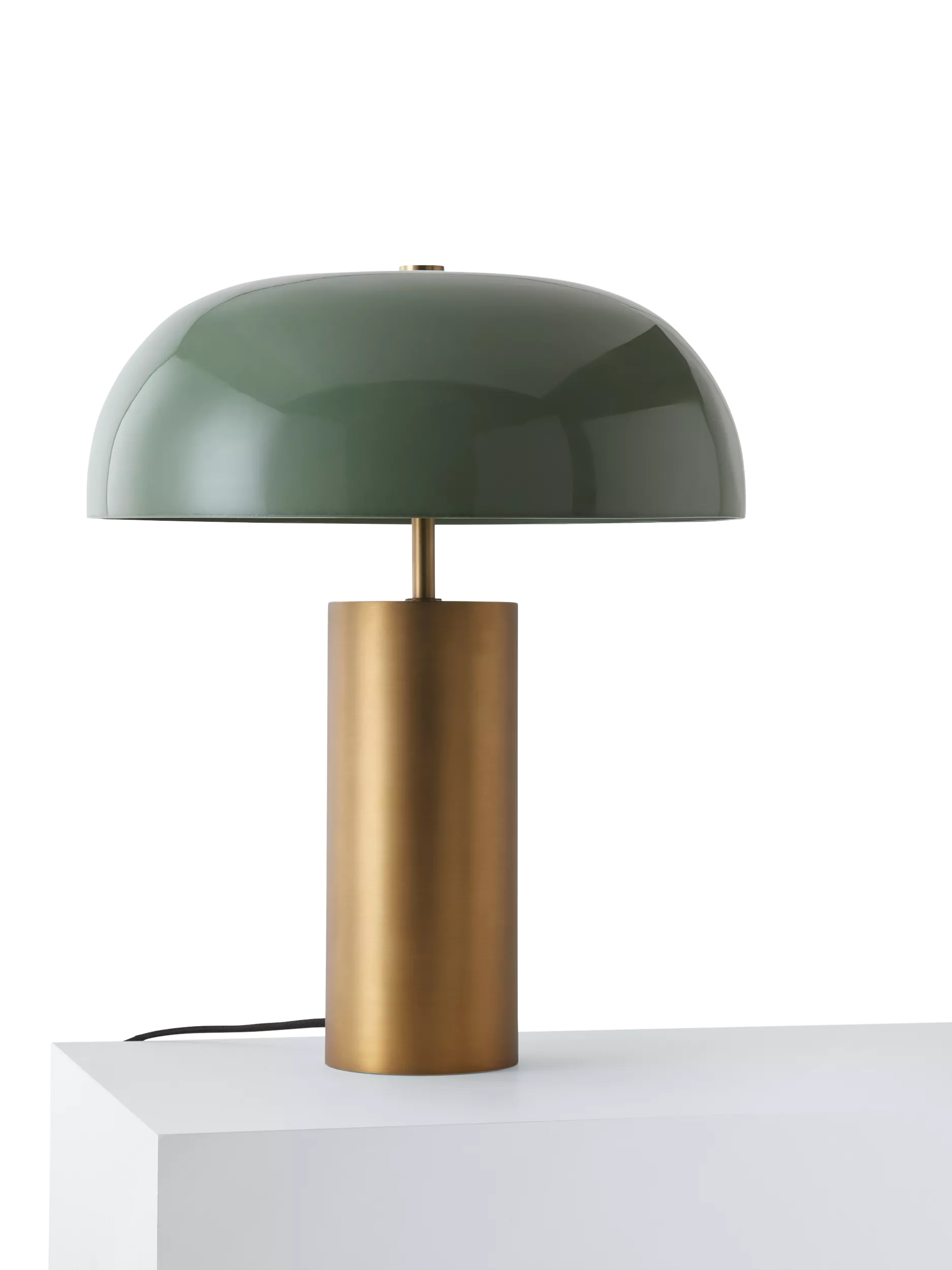 John Lewis Porcini brass table lamp with glass shade (British brand)