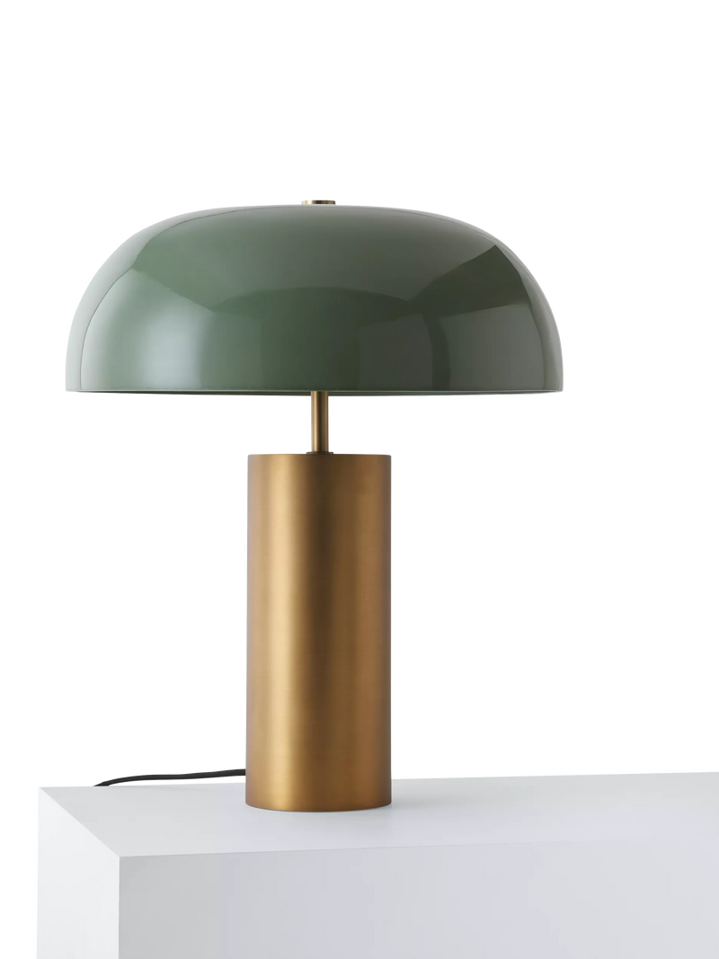 John Lewis Porcini brass table lamp with glass shade (British brand)