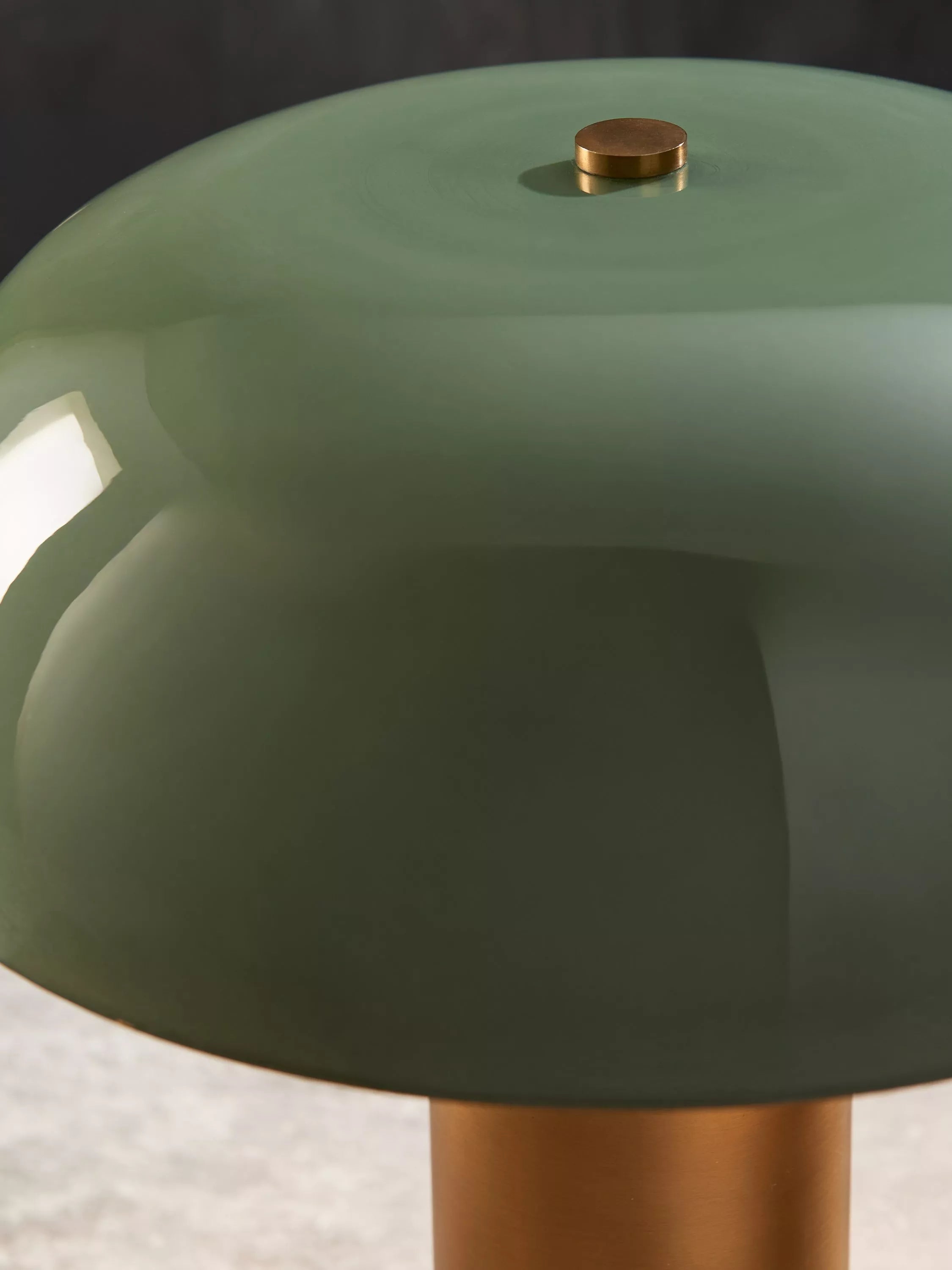 John Lewis Porcini brass table lamp with glass shade (British brand)