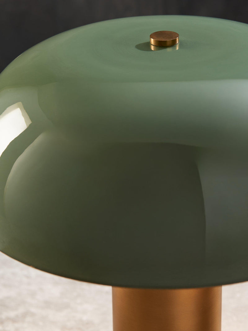 John Lewis Porcini brass table lamp with glass shade (British brand)