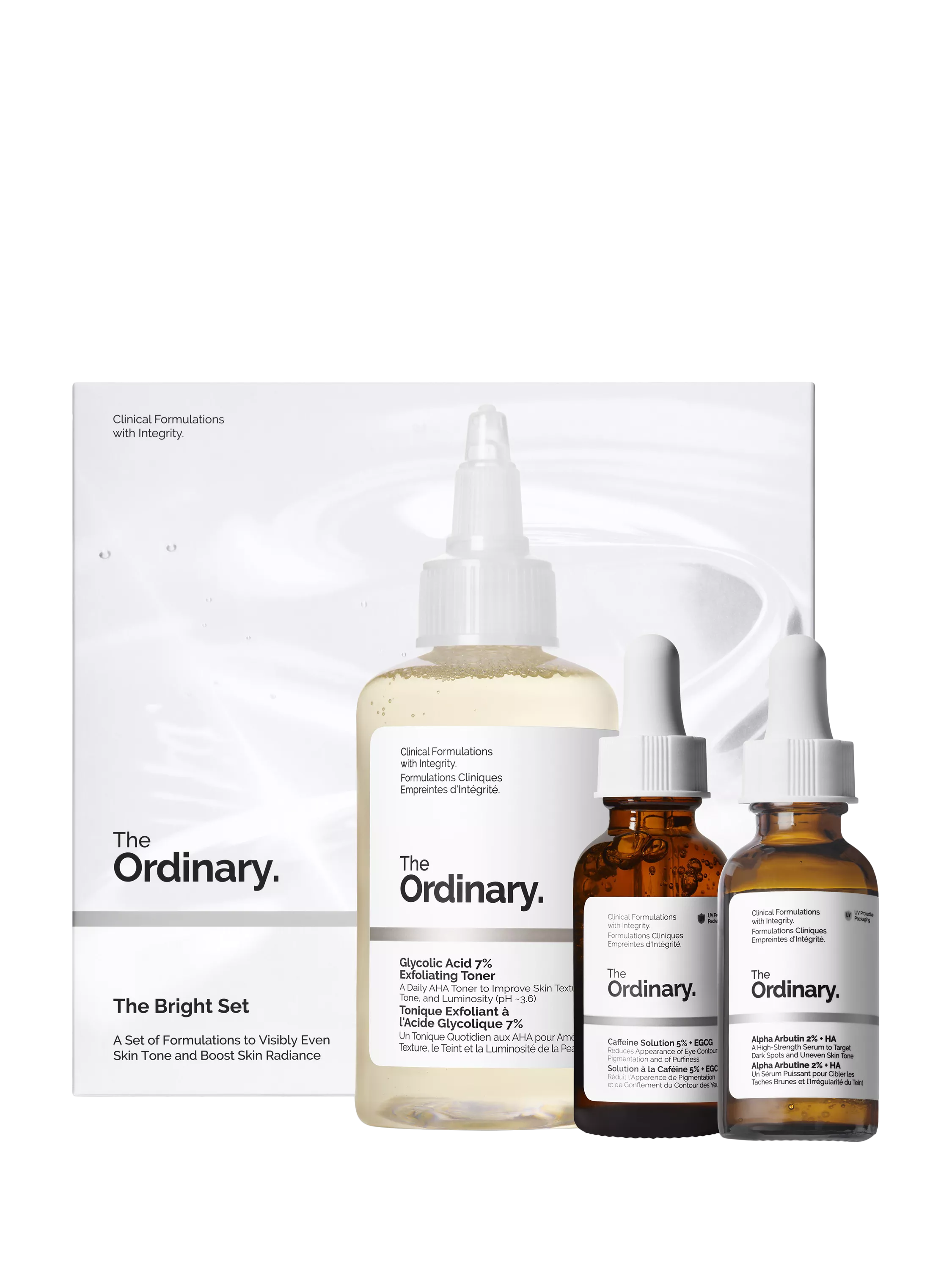 The Ordinary Bright Set with Glycolic Acid Skincare Gift Set (British brand)