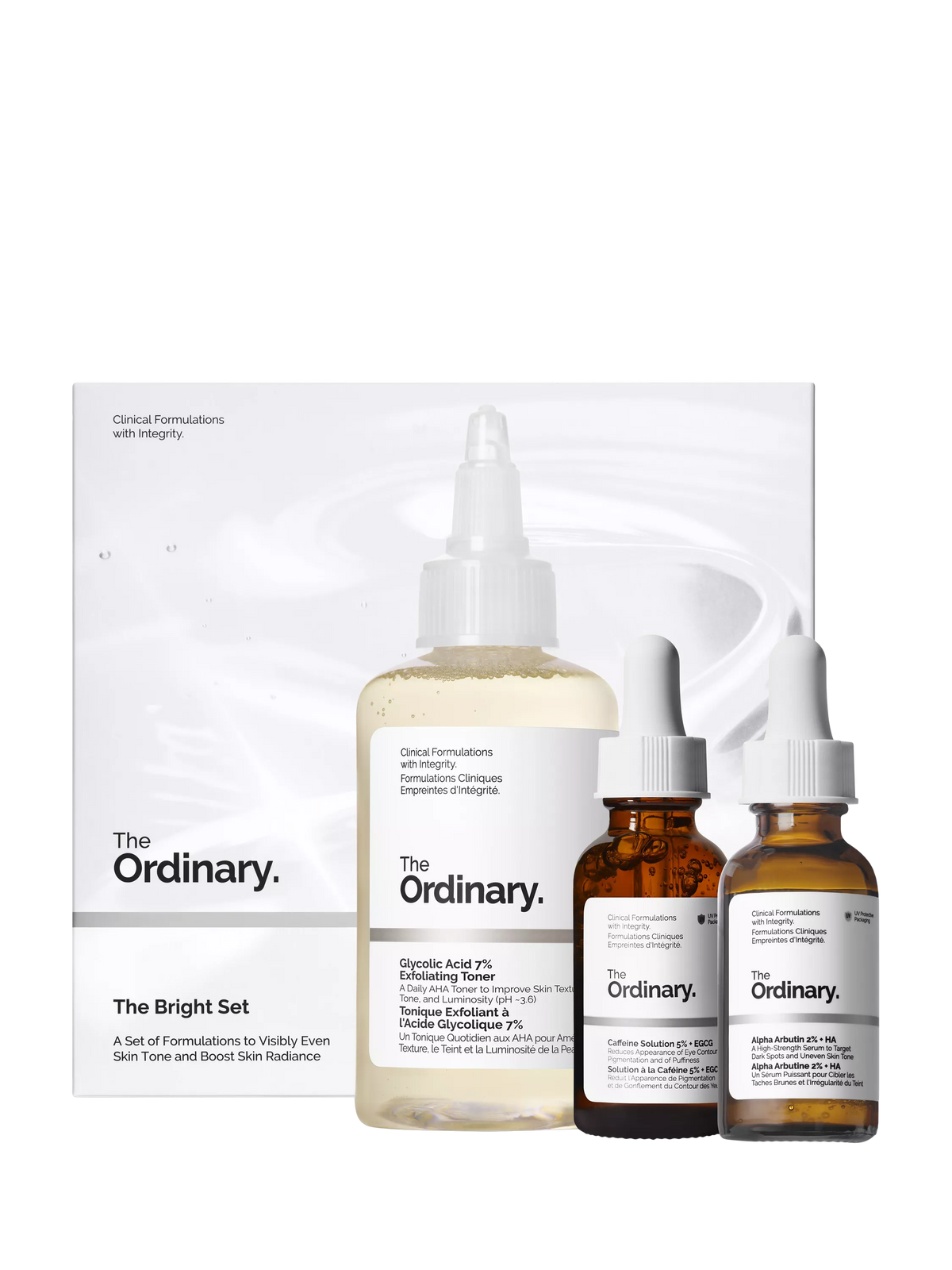 The Ordinary Bright Set with Glycolic Acid Skincare Gift Set (British brand)