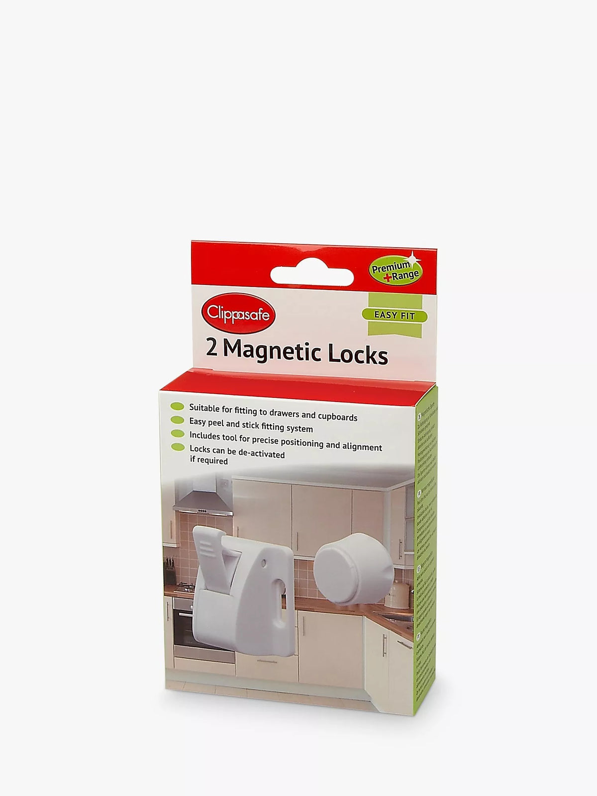 Clippasafe magnetic locks for cupboards and drawers, pack of 2 - British product