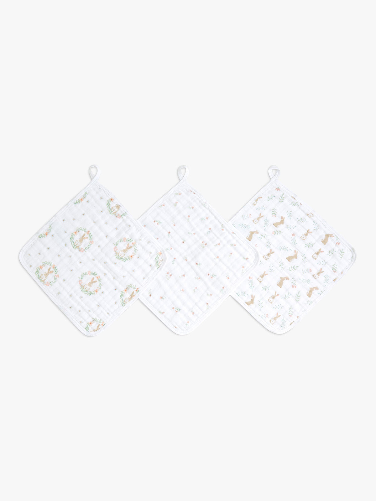 Soft 100% Cotton Muslin Washcloths Pack of 3