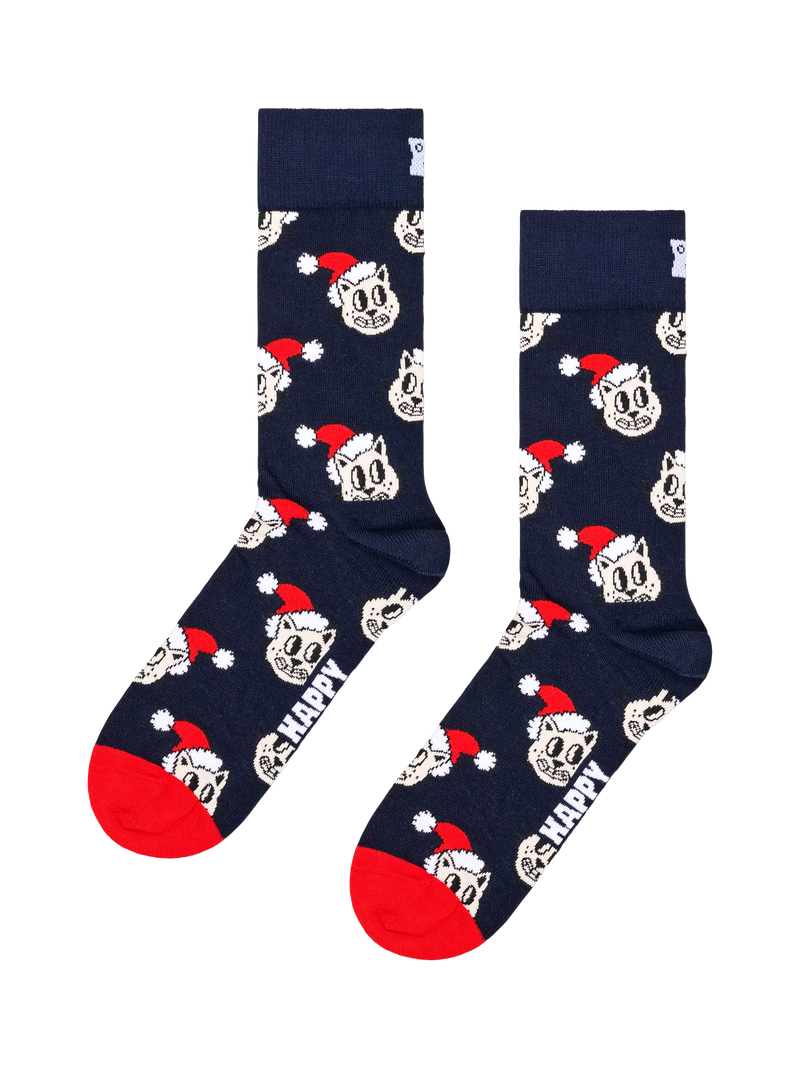 Chaussettes Happy Socks Holiday Cat, bleu marine/multicolore, taille unique