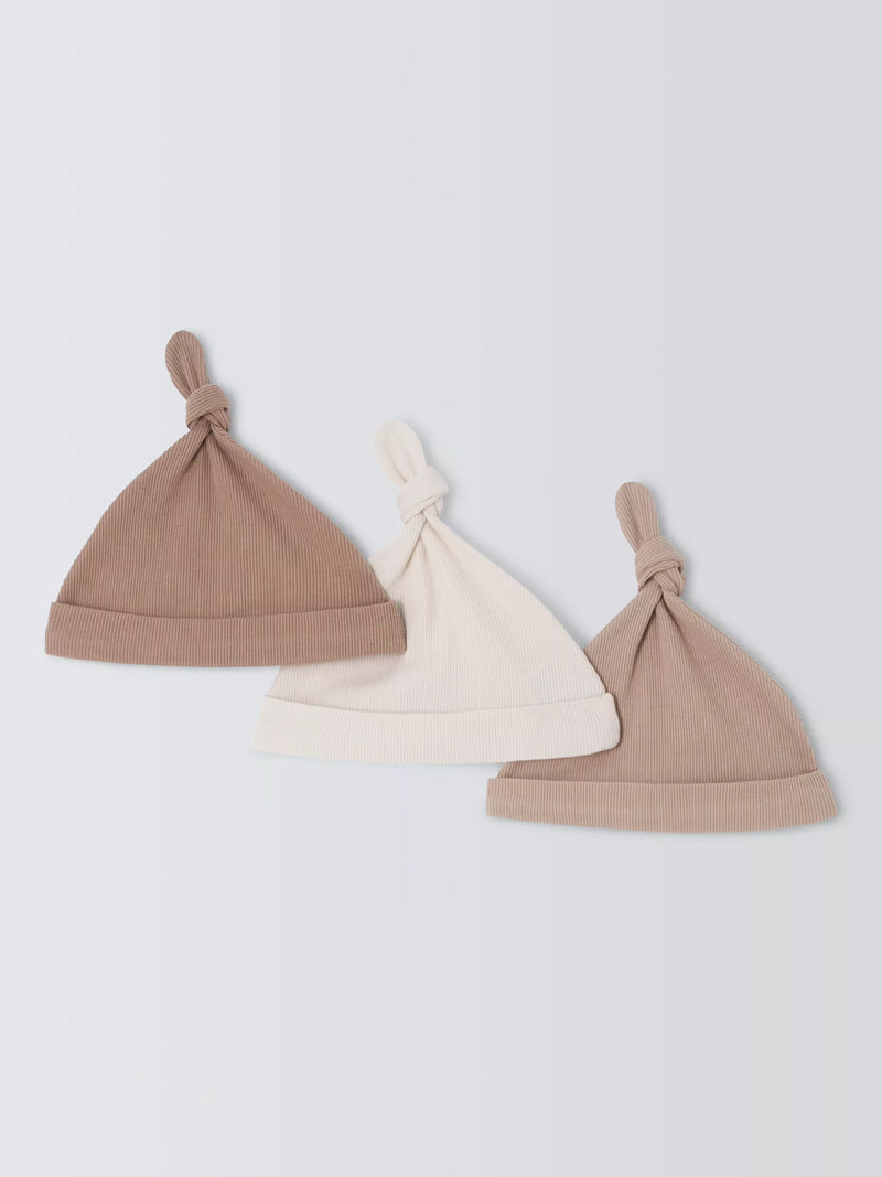 John Lewis baby cotton hats pack of 3, UK version
