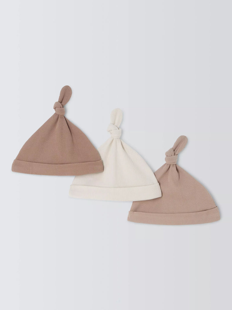 John Lewis baby cotton hats pack of 3, UK version
