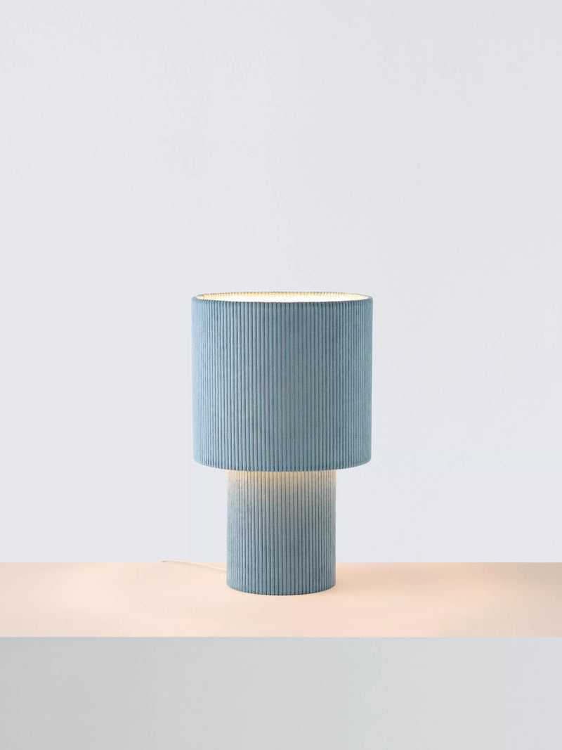 John Lewis Isaac Corduroy Table Lamp, Light Blue