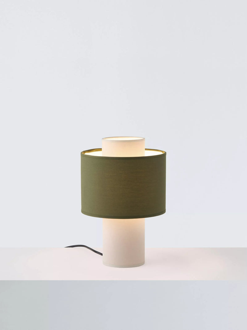 John Lewis Vicente Layered Fabric Mini Table Lamp, Sage
