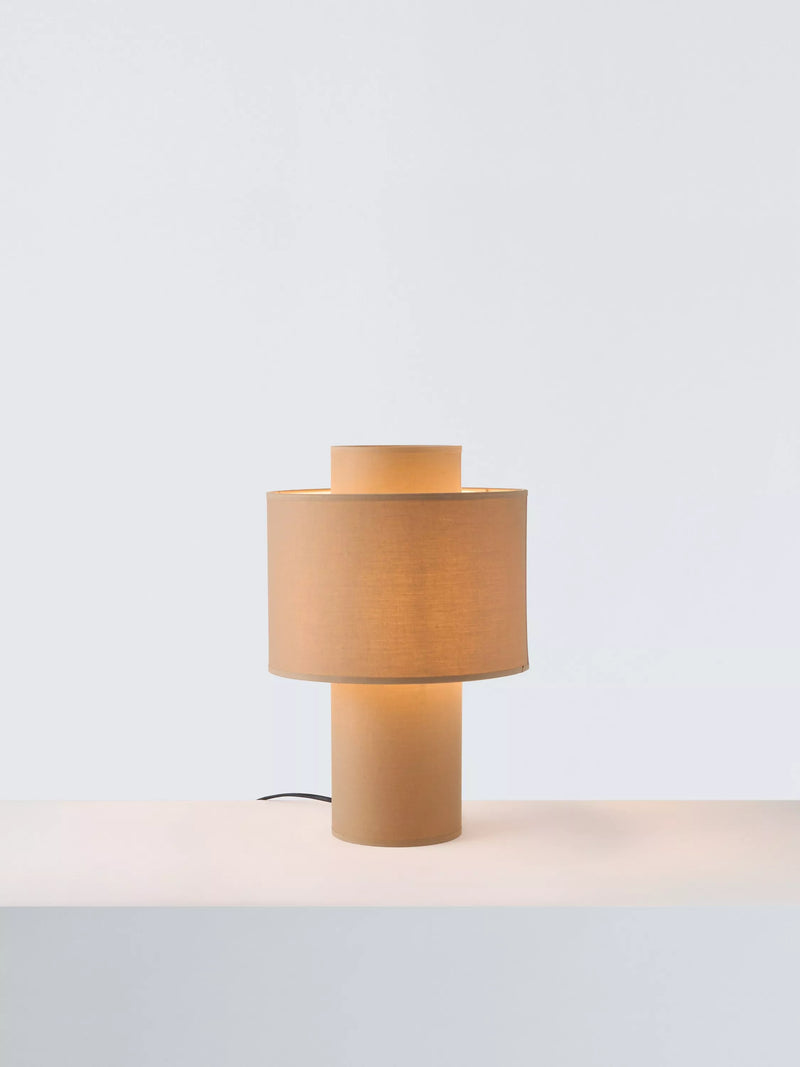John Lewis Vicente Layered Fabric Mini Table Lamp, Camel
