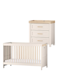 Silver Cross Seville Cotbed and 3 Drawer Dresser Set, White/Oak