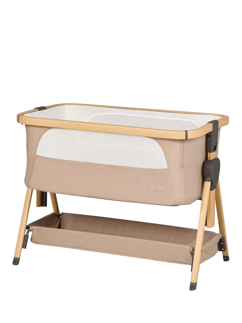Silver Cross Lunar oatmeal bedside crib (British brand)