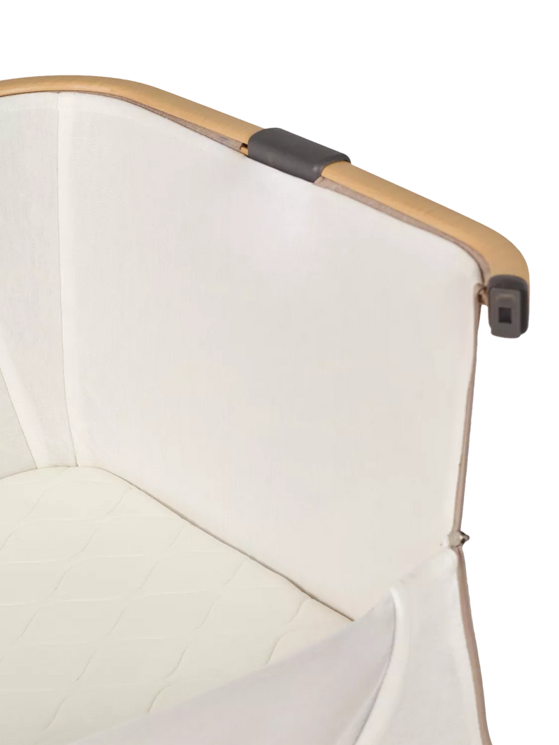Silver Cross Lunar oatmeal bedside crib (British brand)
