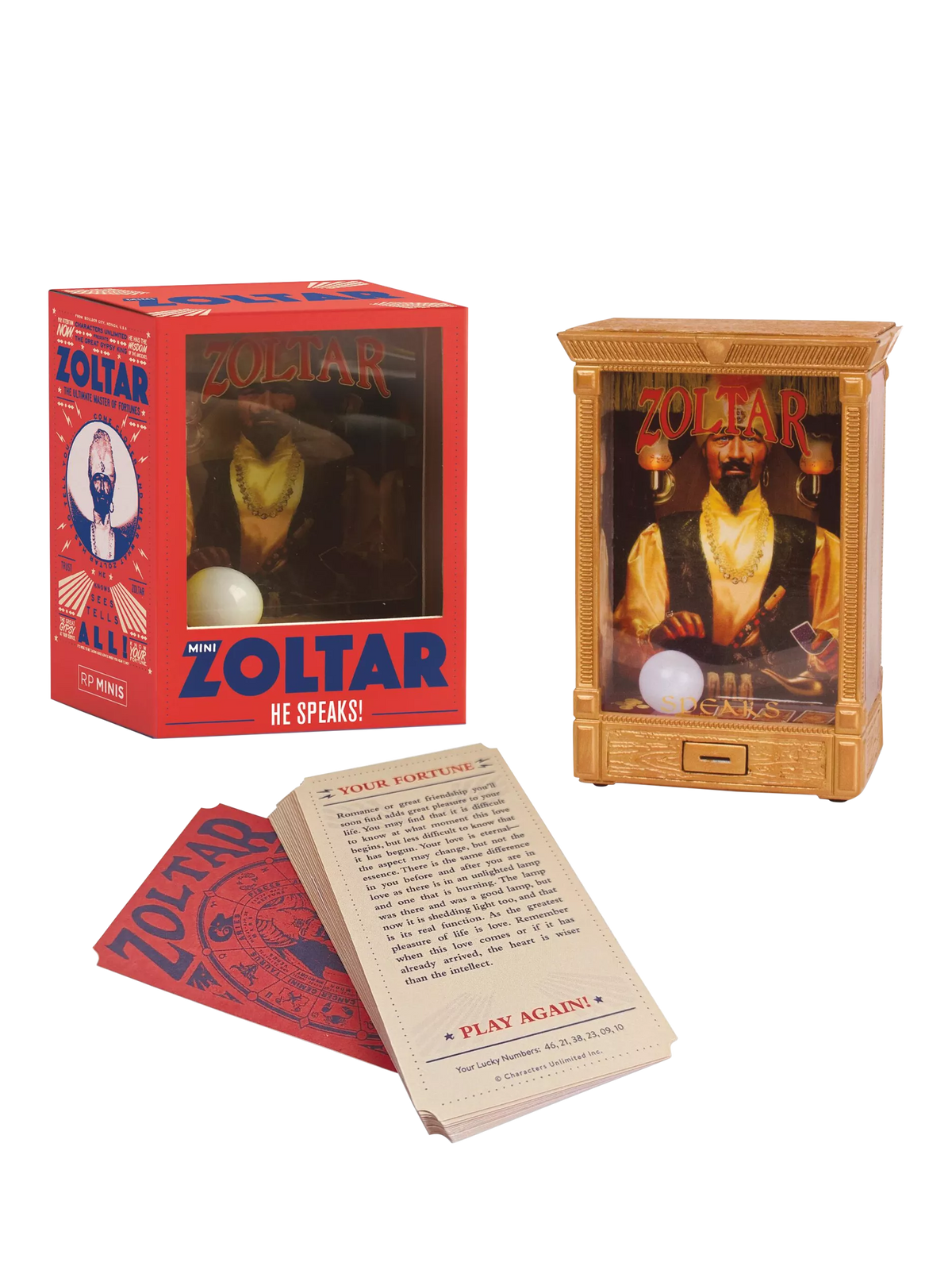 Hachette Book Group mini speaking fortune teller with four-inch Zoltar and lights, UK version