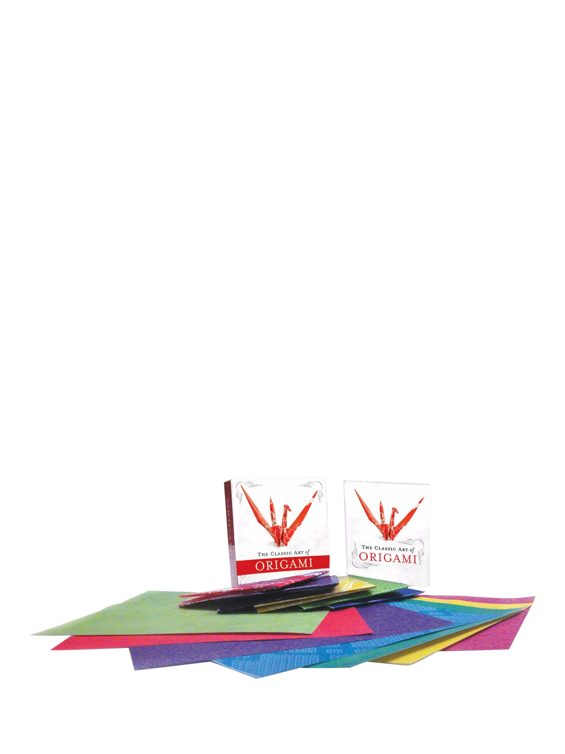 Hachette Book Group travel-size origami kit with colorful paper and instructions, UK version