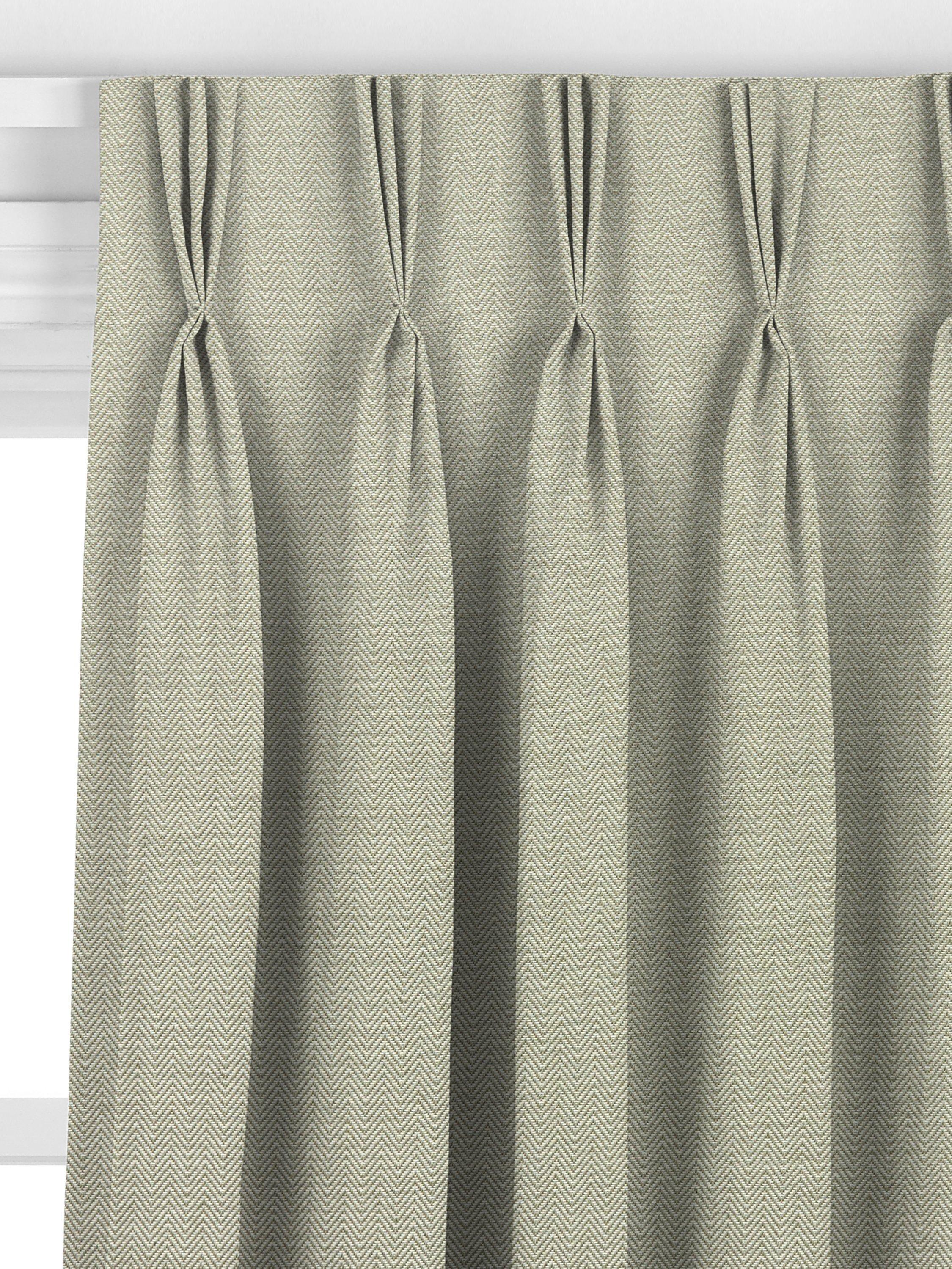 John Lewis herringbone made to measure curtains green (British brand)