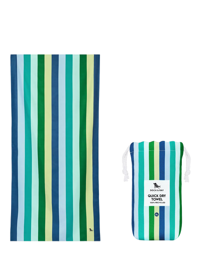 John Lewis Dock & Bay Quick Dry Beach Towel Cool Lagoon- Buy online at McGrocer