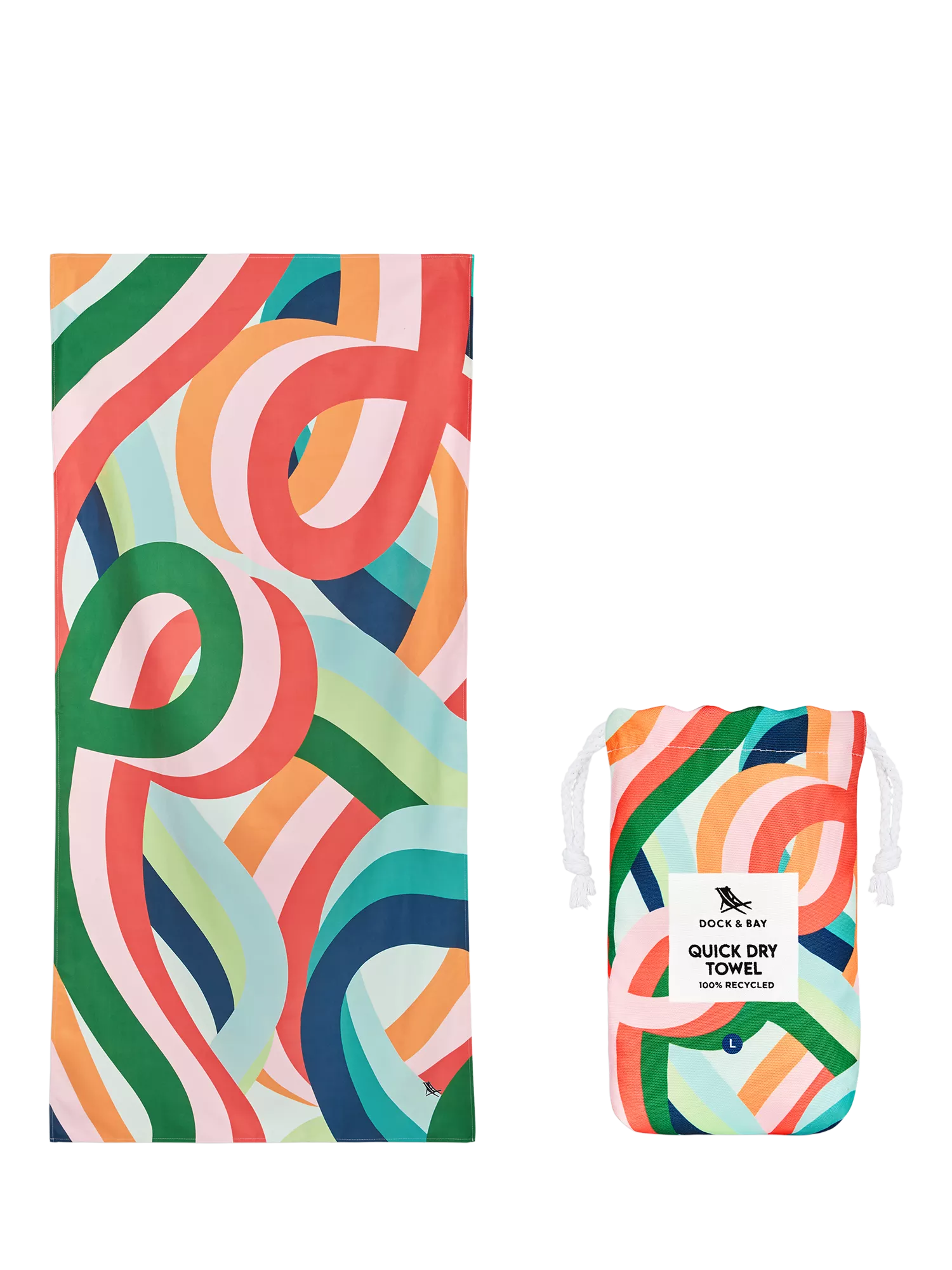 Dock & Bay Fruit Loops quick dry beach towel 160cm, UK version