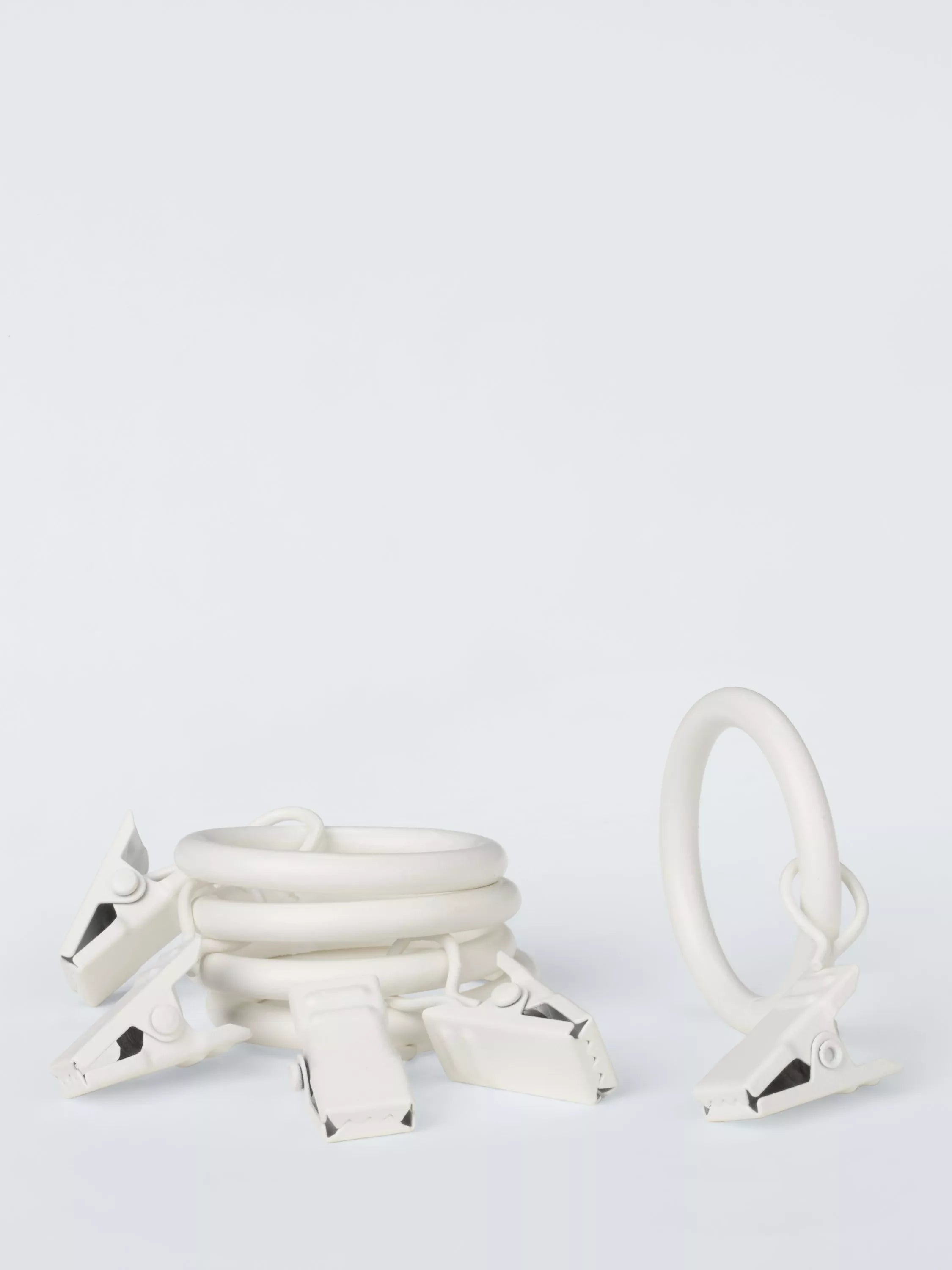 John Lewis 16/19mm Spare Rings with Clips Pack of 10, White