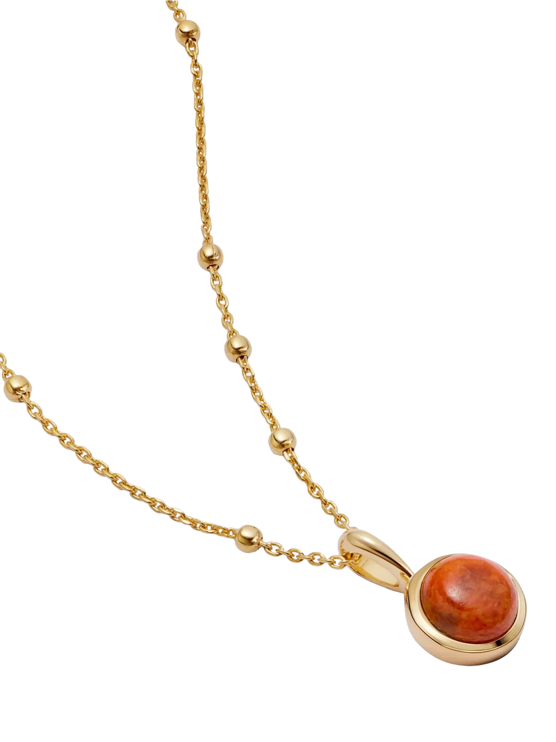 Daisy London Coral Stone Necklace, Gold