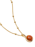 Daisy London Coral Stone Necklace, Gold