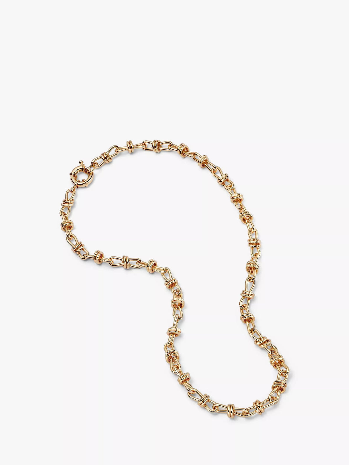 Daisy London gold plated knot chain necklace 45.7cm, imported from the UK