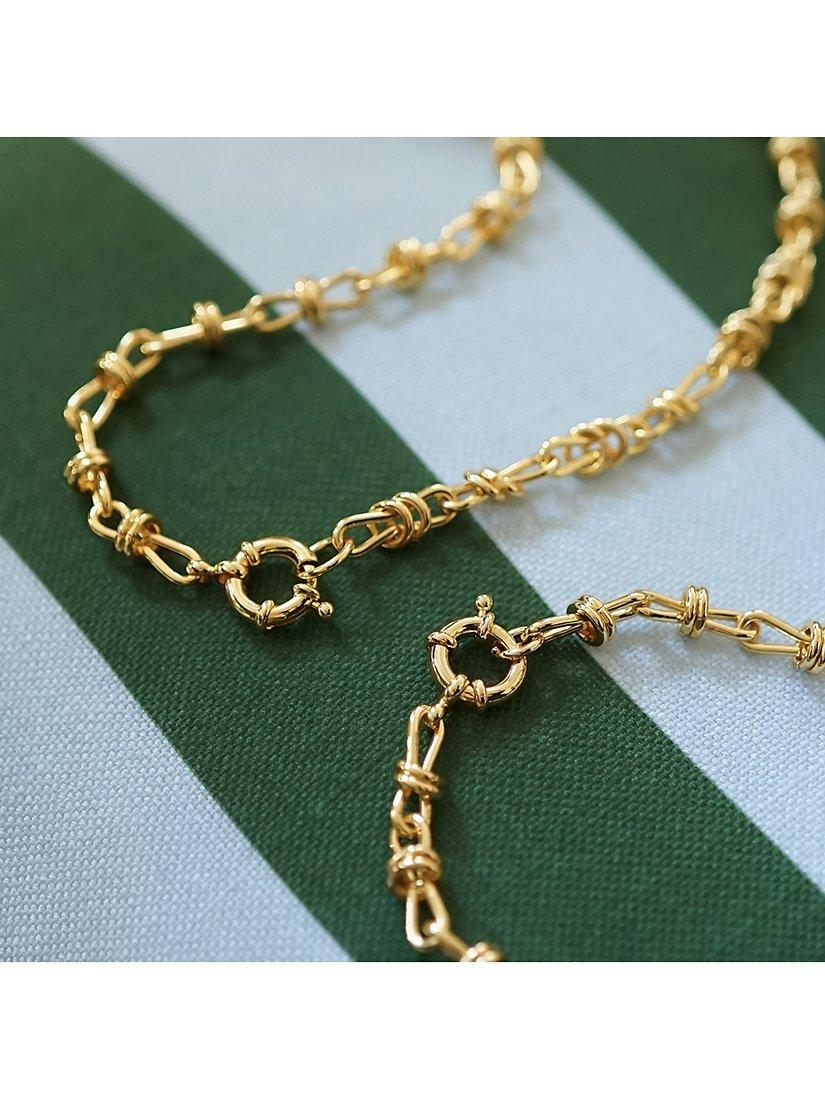 Daisy London gold plated knot chain necklace 45.7cm, imported from the UK