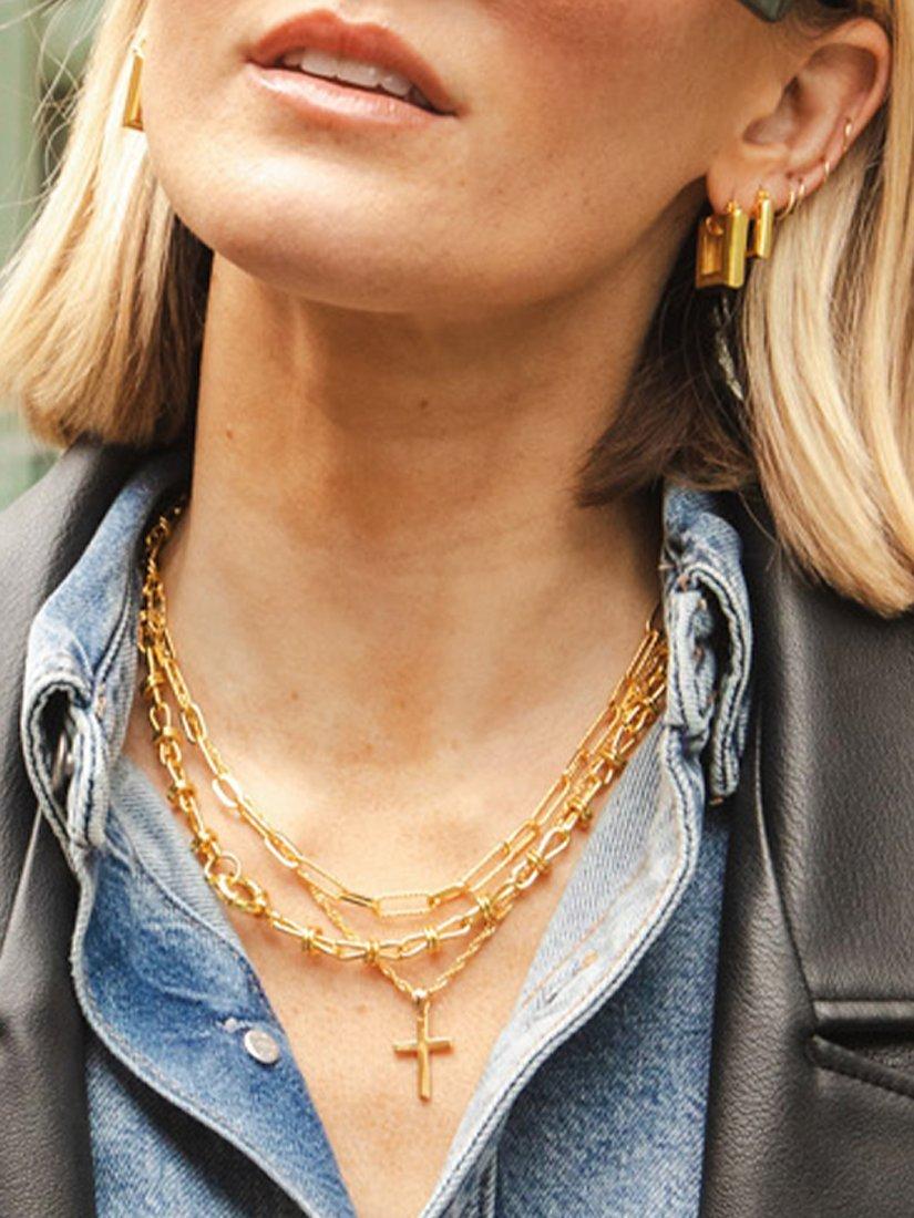 Daisy London gold plated knot chain necklace 45.7cm, imported from the UK