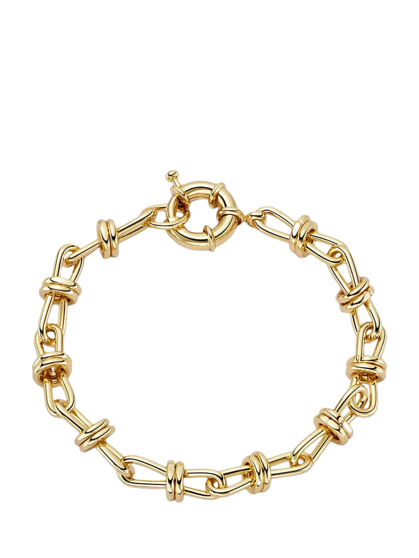 Daisy London gold knot chain bracelet 175mm, imported from the UK