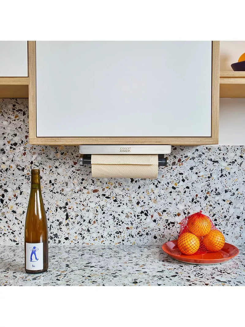 Joseph Joseph brushed steel under shelf kitchen roll holder, UK version