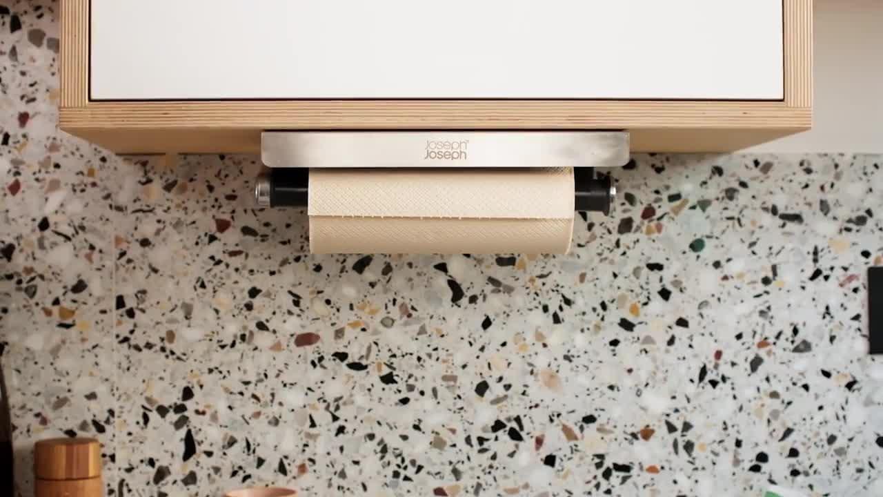 Joseph Joseph brushed steel under shelf kitchen roll holder, UK version