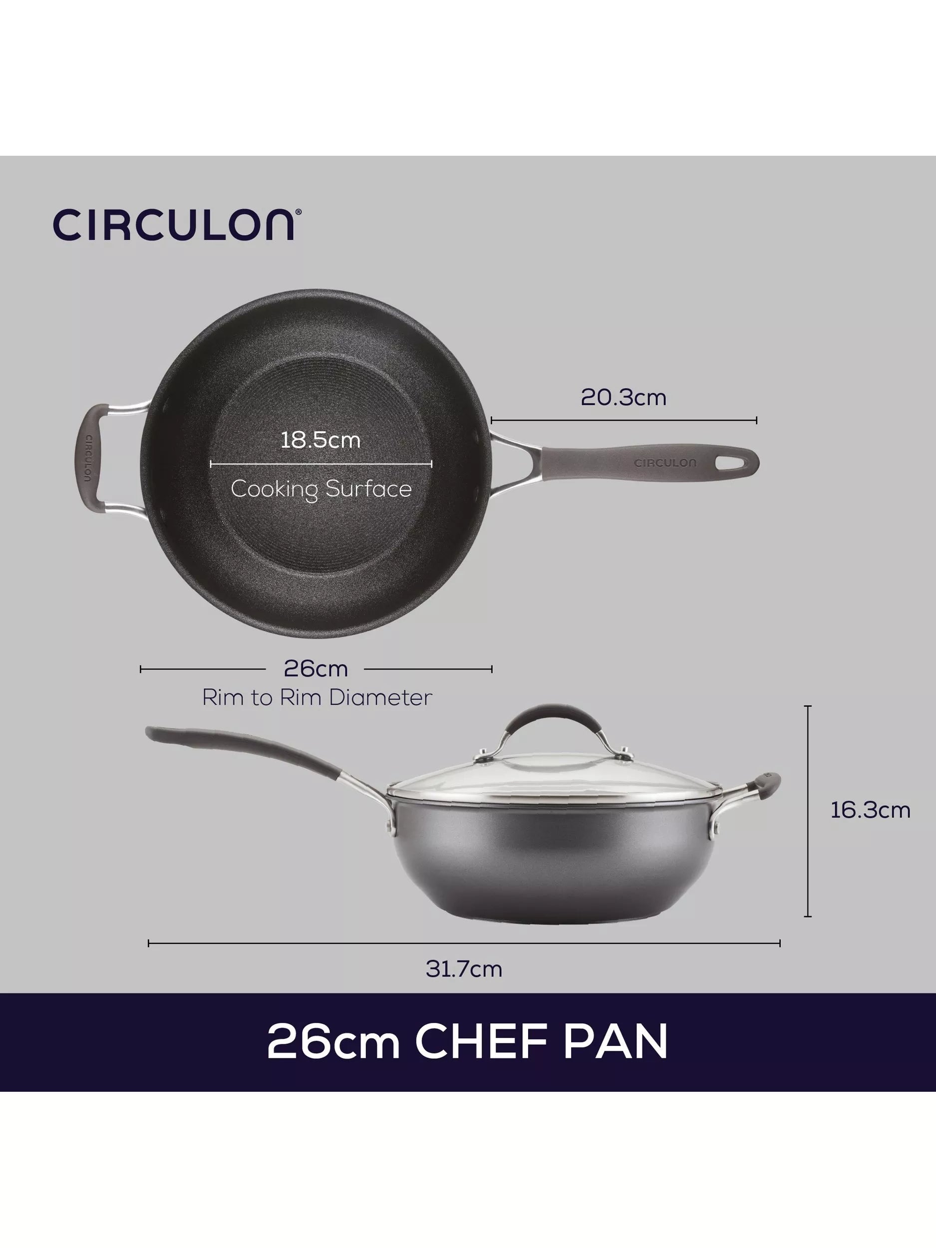Circulon non-stick chef's pan with lid - British product