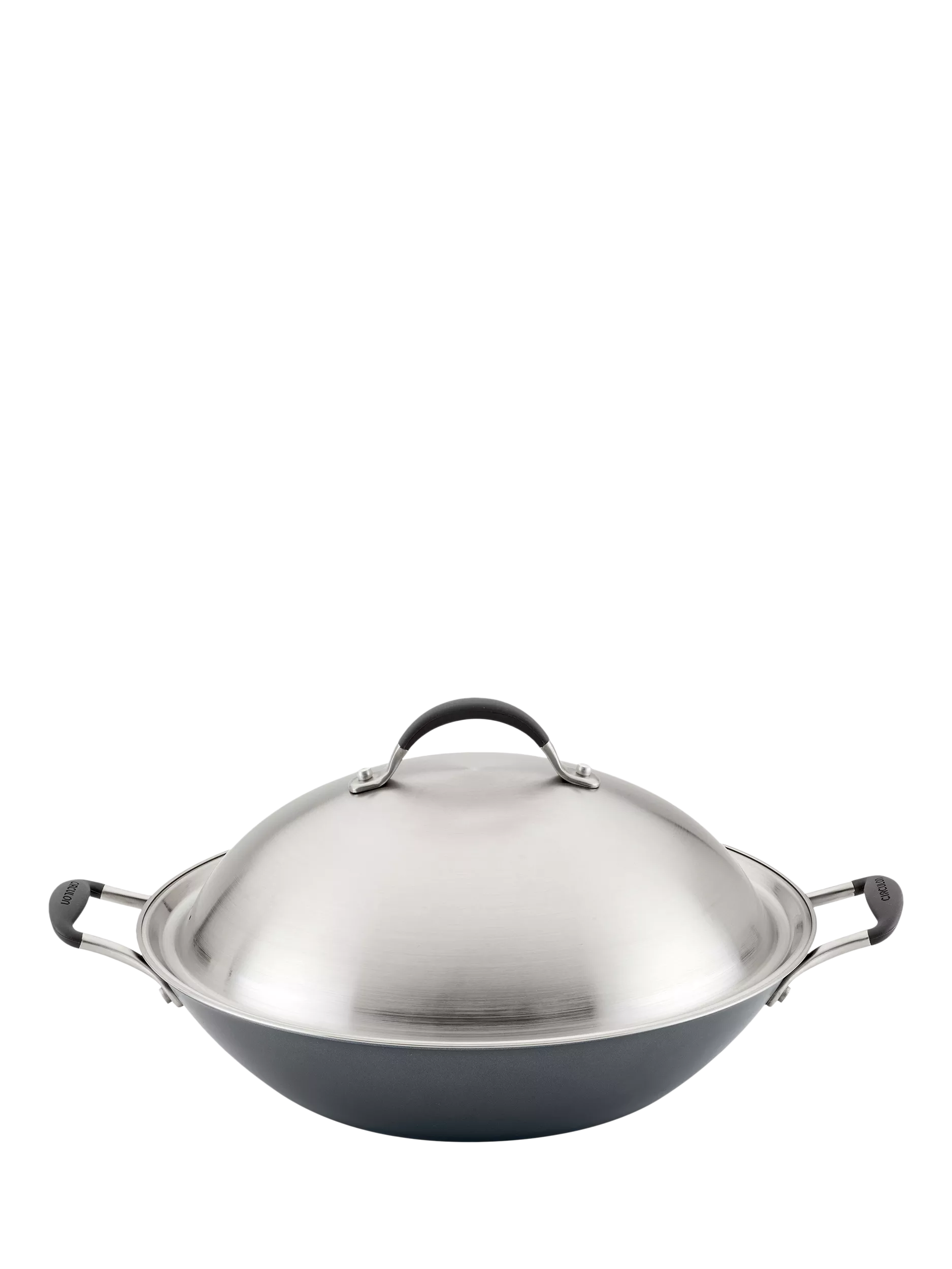 Circulon ScratchDefense non stick wok with lid, grey, imported from the UK
