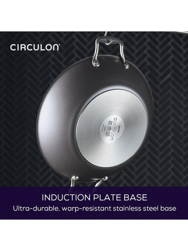 Circulon ScratchDefense non stick wok with lid, grey, imported from the UK