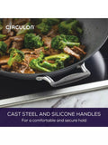 Circulon ScratchDefense non stick wok with lid, grey, imported from the UK