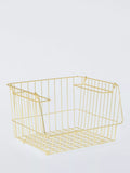 John Lewis Stackable Wire Storage Basket, Gold, Medium