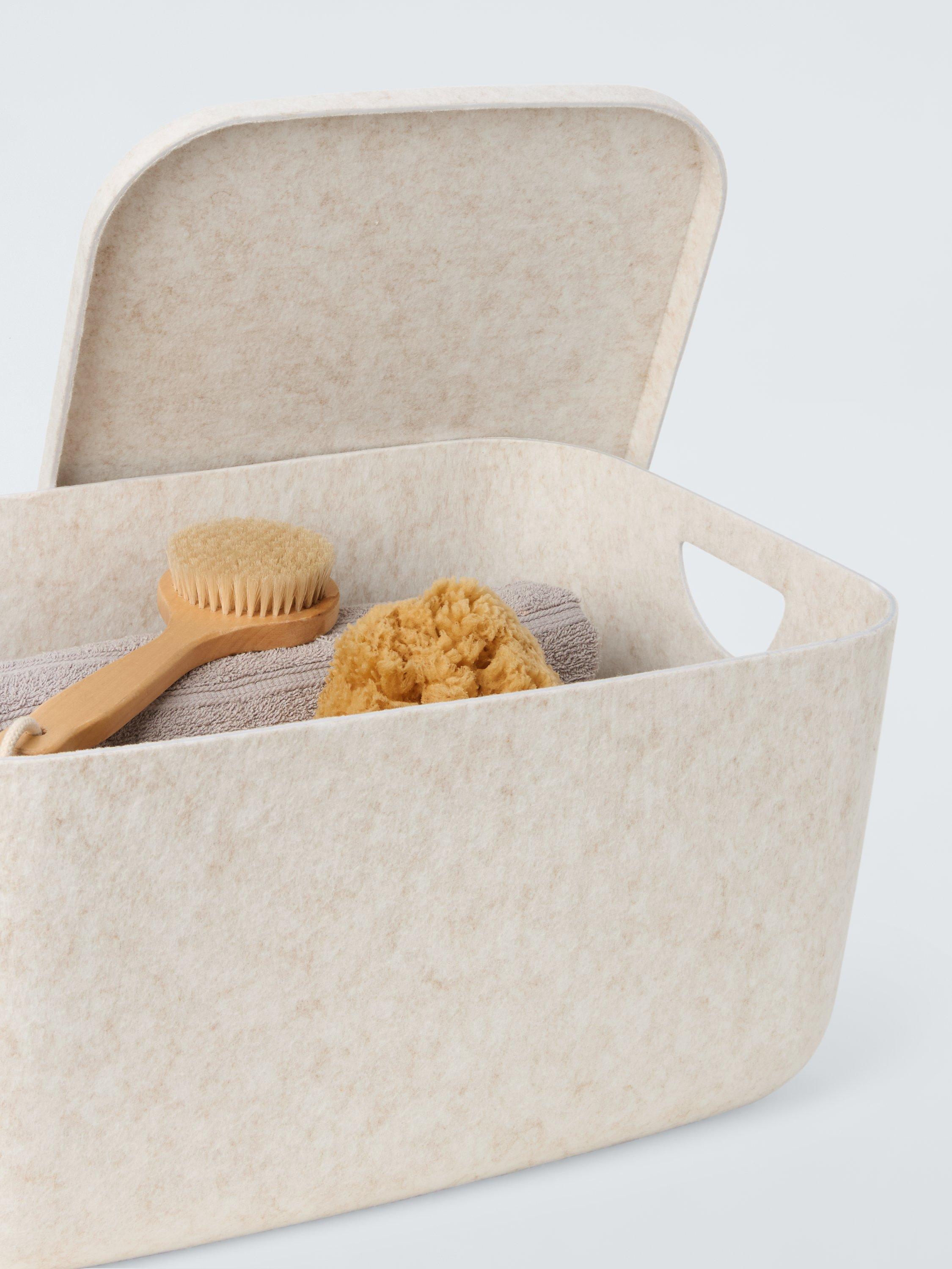 John Lewis lidded felt storage box ecru, UK version