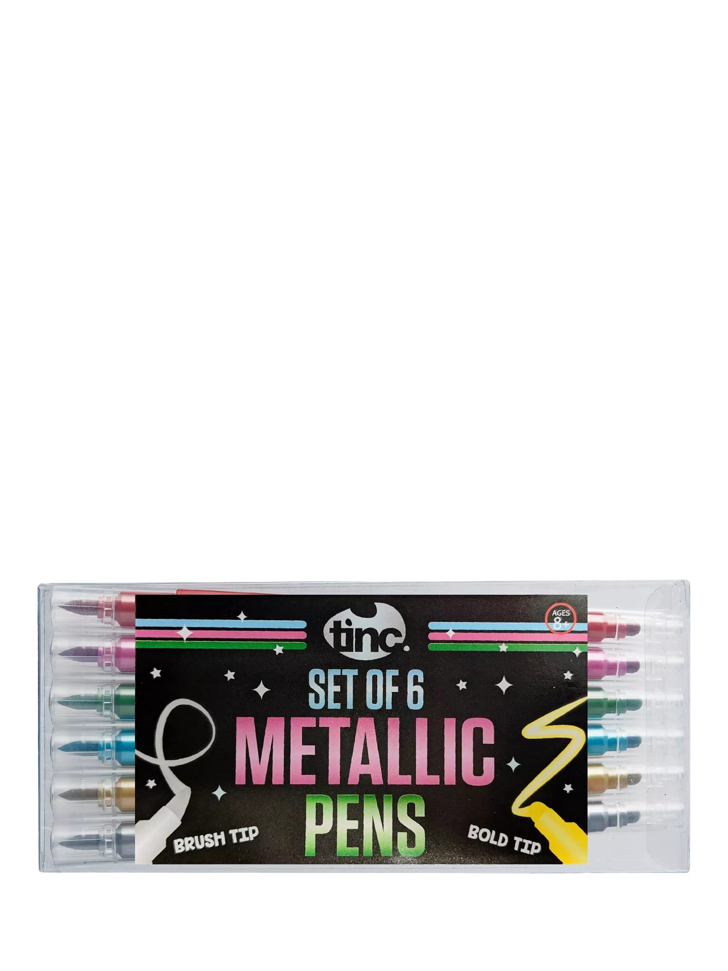 Tinc metallic pens set of 6 multi-colour ink - British product