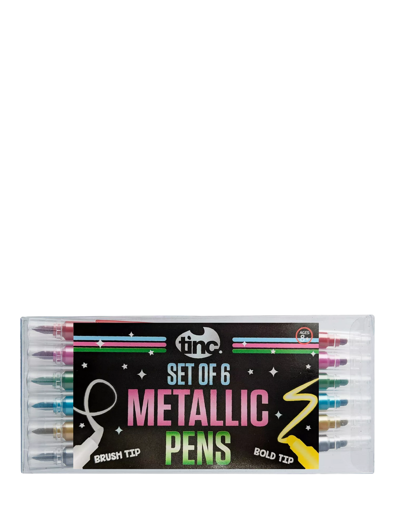 Tinc metallic pens set of 6 multi-colour ink - British product