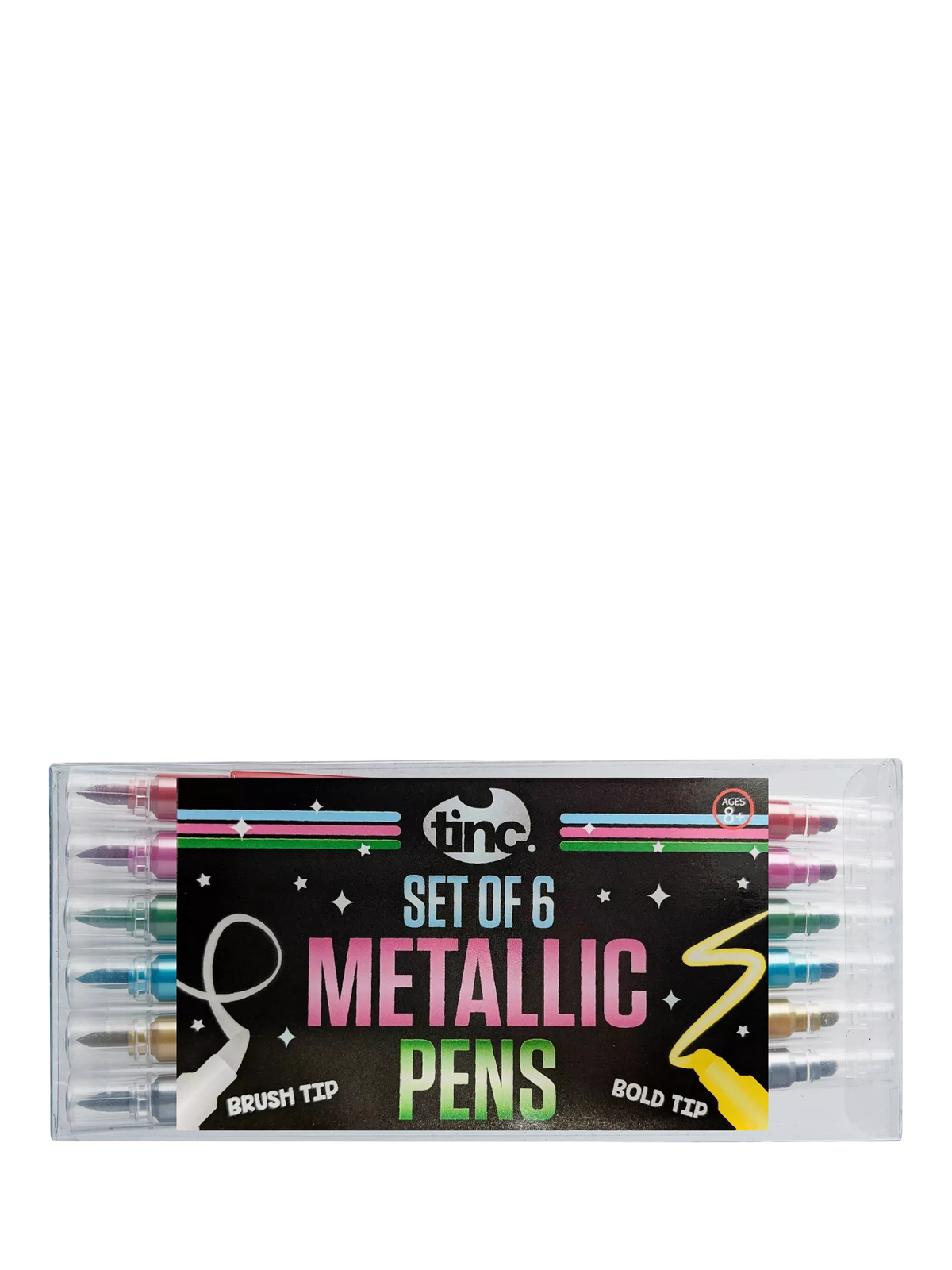 Tinc metallic pens set of 6 multi-colour ink - British product