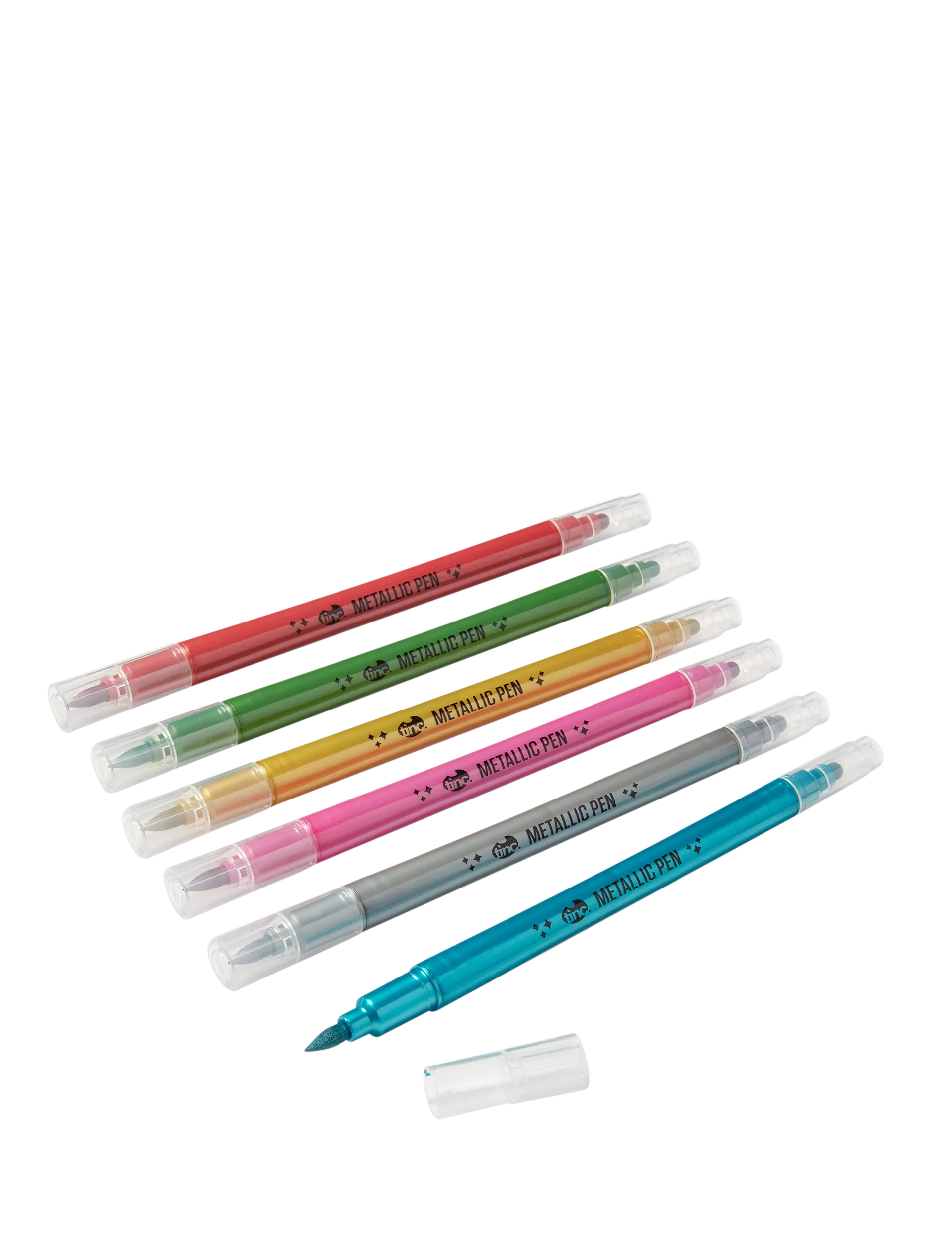 Tinc metallic pens set of 6 multi-colour ink - British product