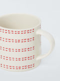 John Lewis X Deliciously Ella stoneware striped mug red 300ml (British brand)