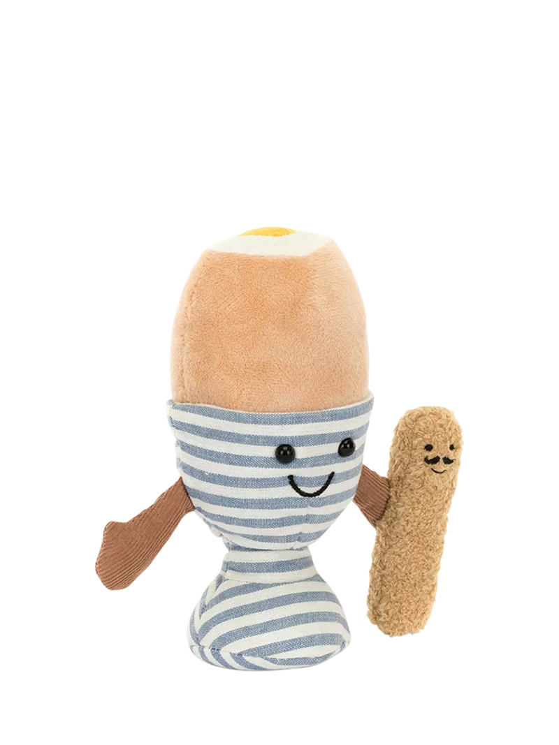 Textured Egg and Toast Soldier Soft Toy with Cotton Egg Cup