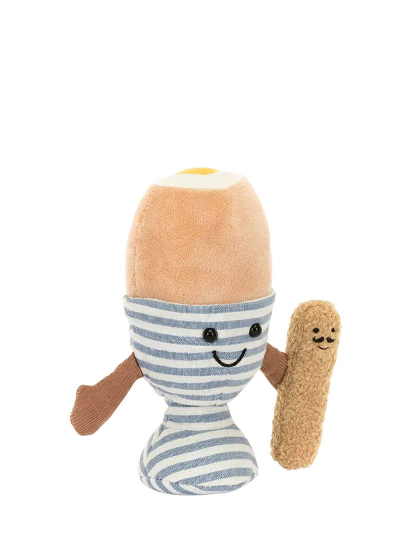 Textured Egg and Toast Soldier Soft Toy with Cotton Egg Cup