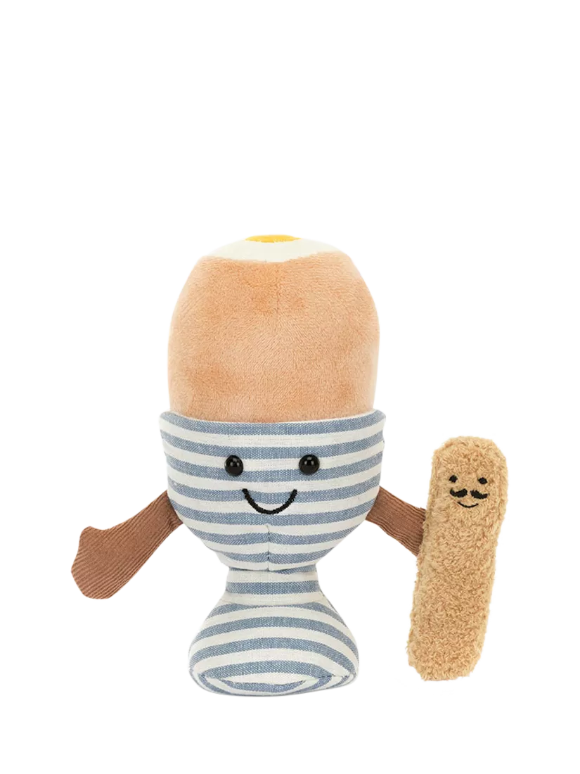 Textured Egg and Toast Soldier Soft Toy with Cotton Egg Cup