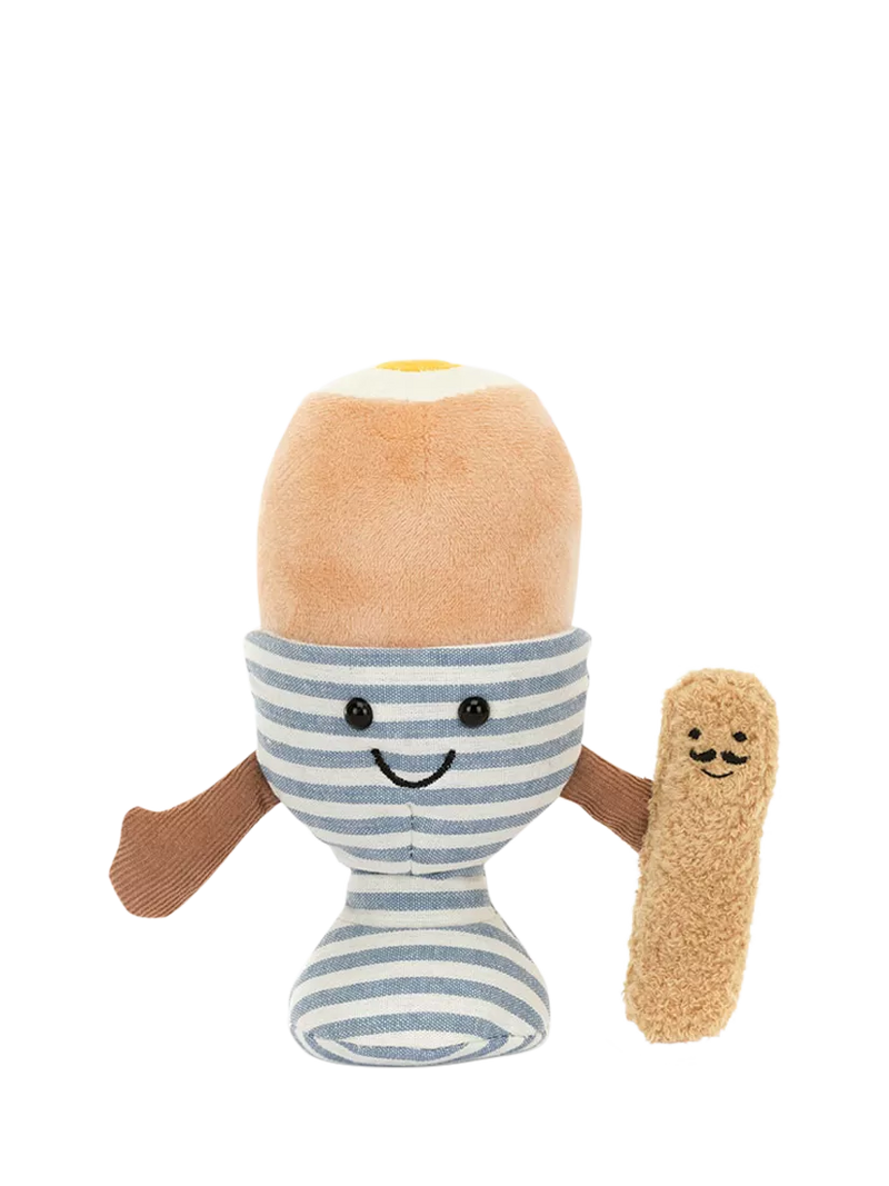 Textured Egg and Toast Soldier Soft Toy with Cotton Egg Cup