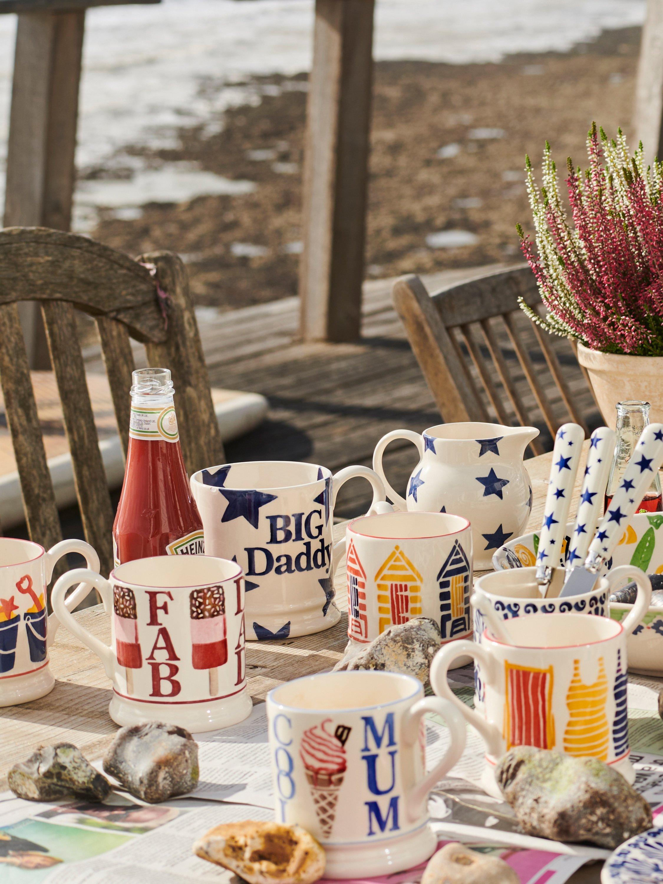 Emma Bridgewater Blue Star Big Daddy mug 470ml, imported from the UK