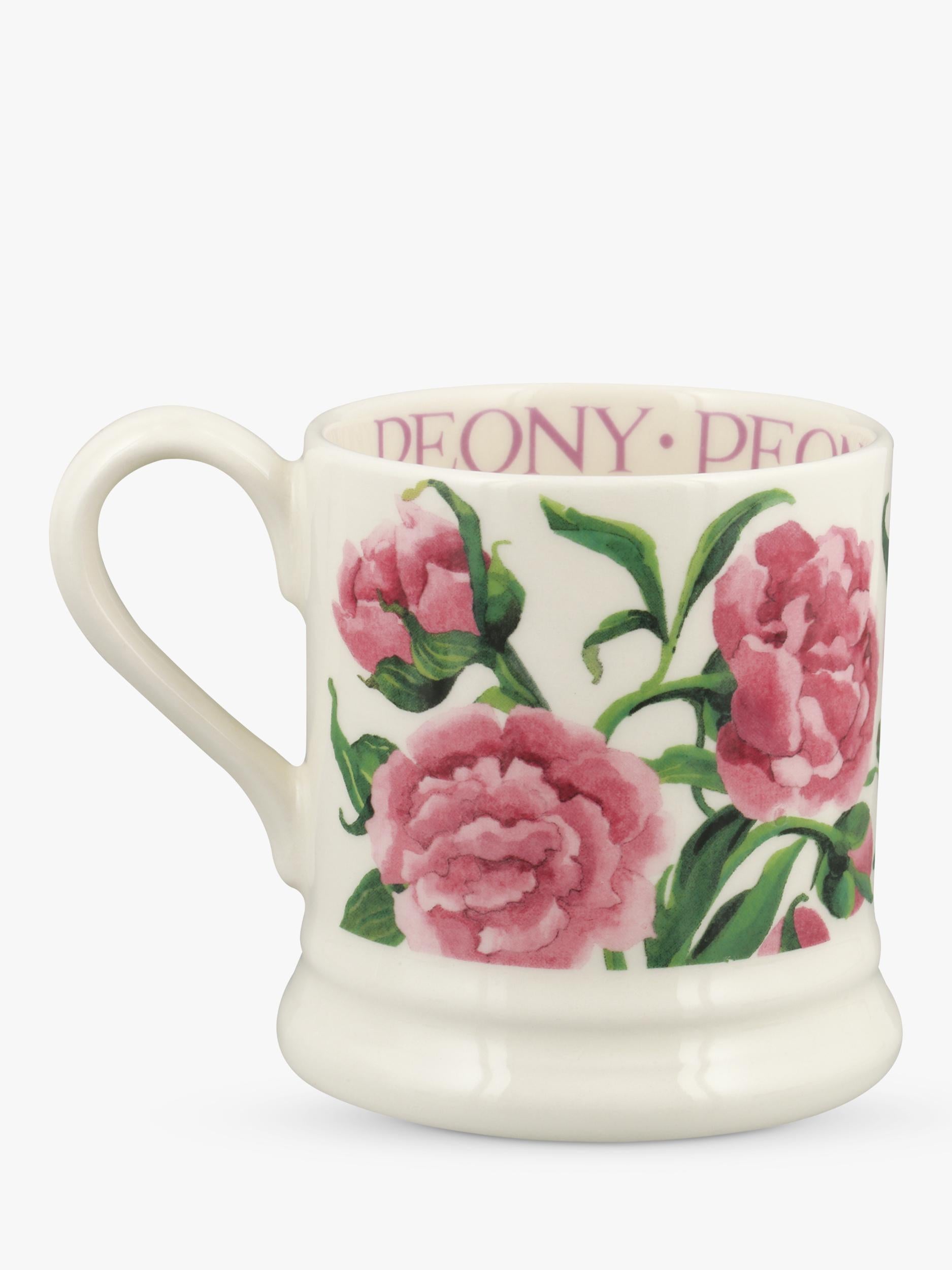 Emma Bridgewater earthenware mug pink peony floral 300ml - British product